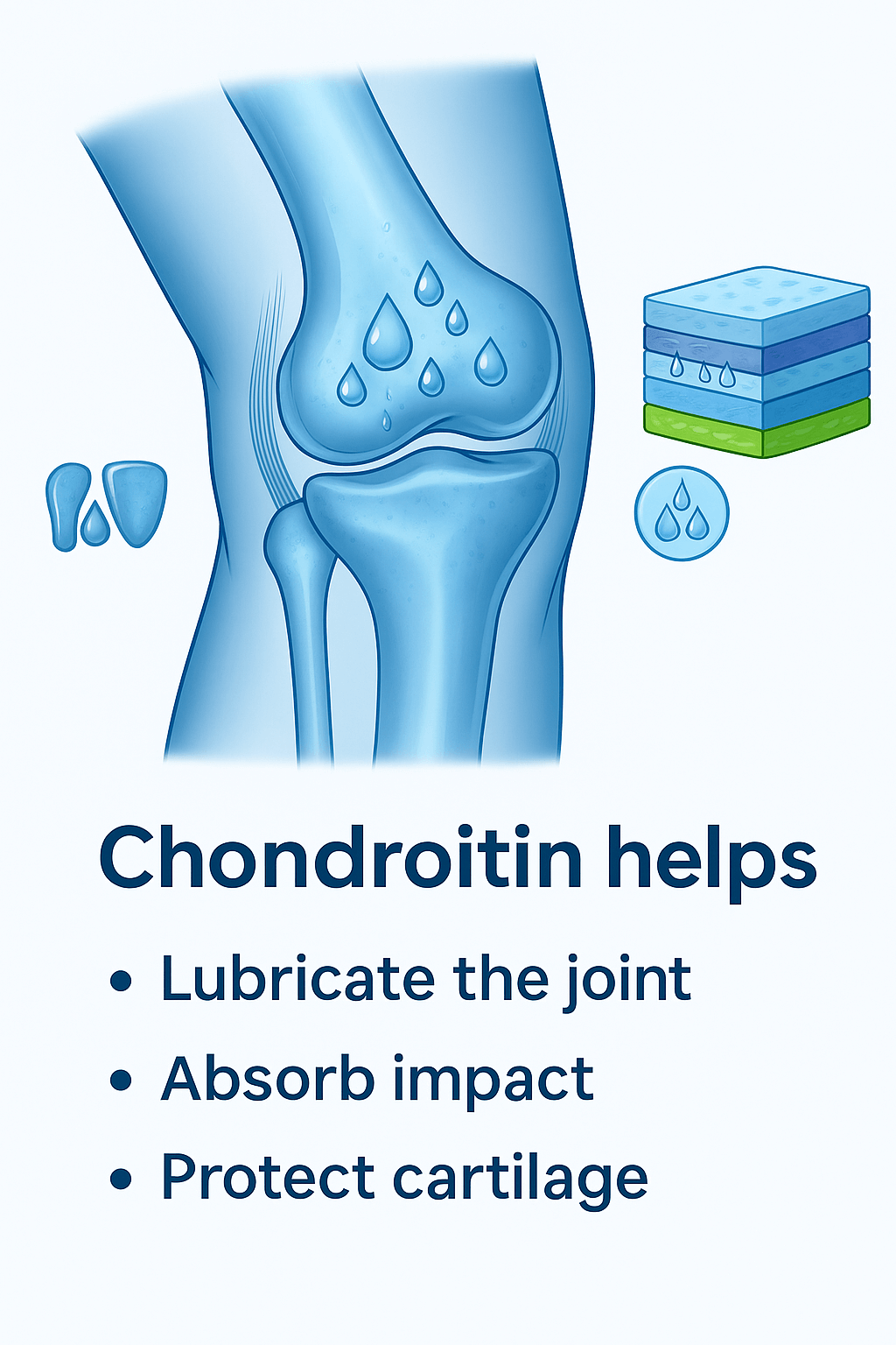 콘드로이친이 연골을 보호하고 관절 윤활을 돕는 구조