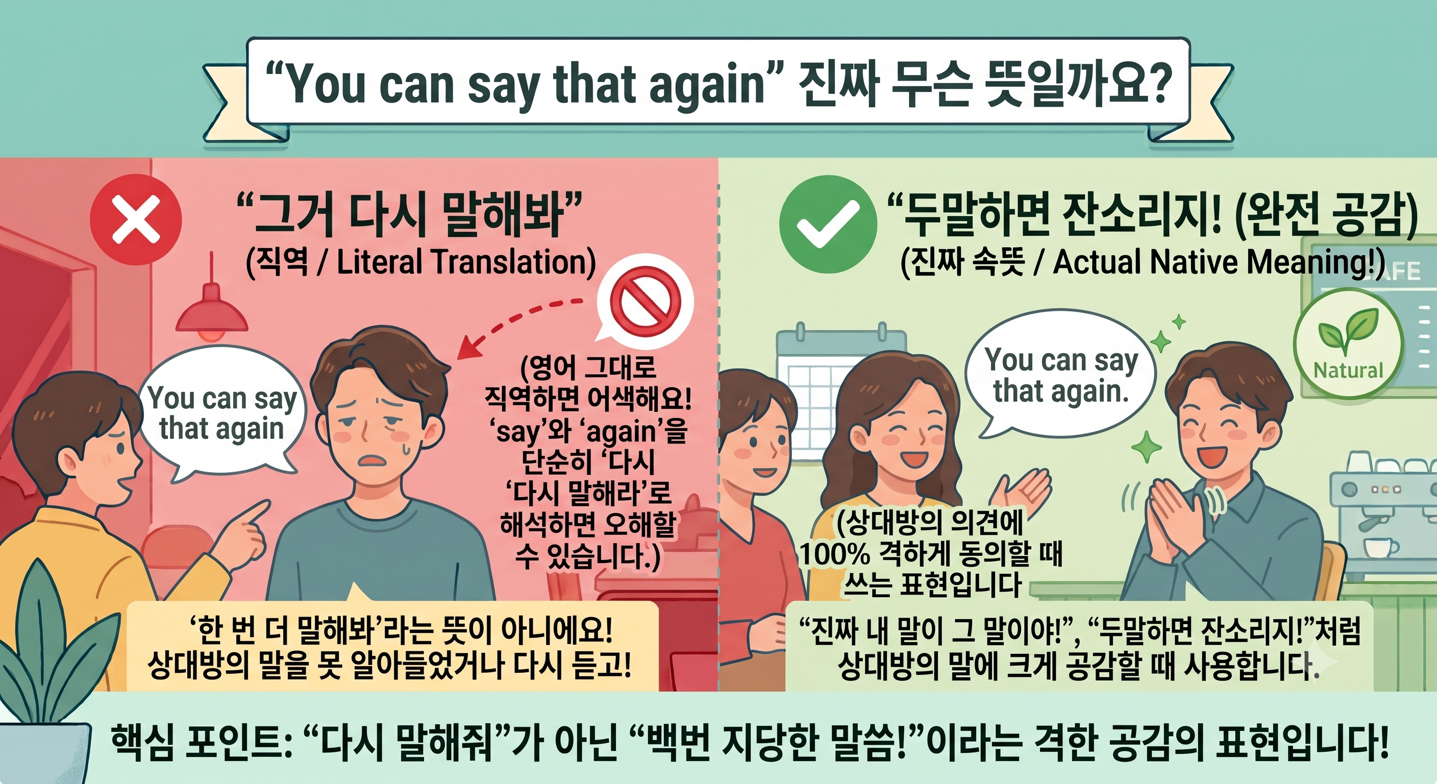 You can say that again의 의미