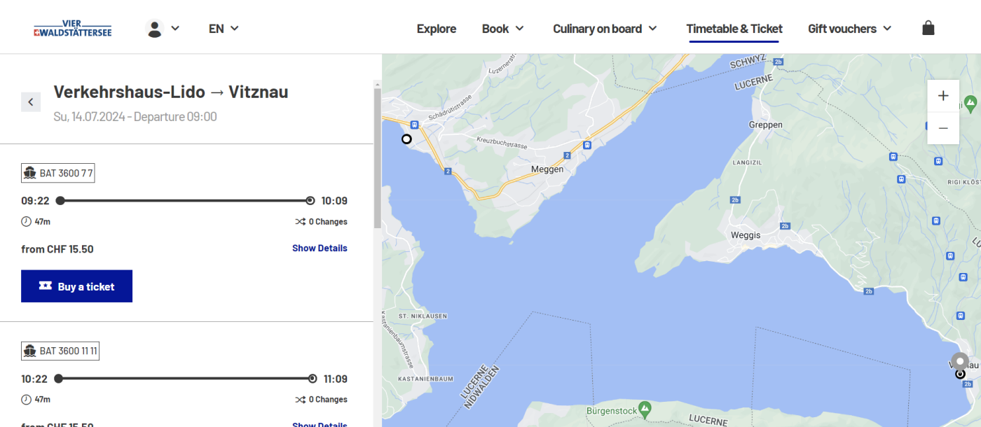 스위스 루체른 호수 유람선 페리 예약하는 방법 - 리기산 올라가기