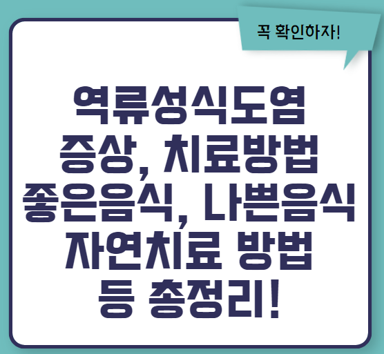 역류성식도염 증상 자연치료 방법 좋은 음식 등 총정리(2024 최신)