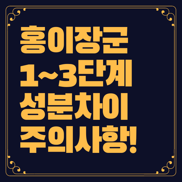 홍이장군 1단계 2단계 3단계