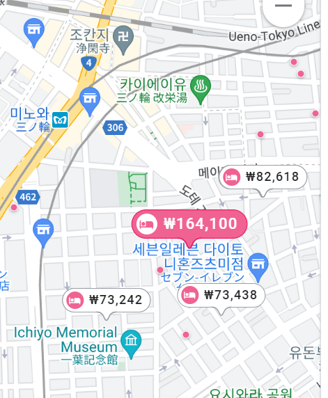 도쿄 호텔 세일스 약도