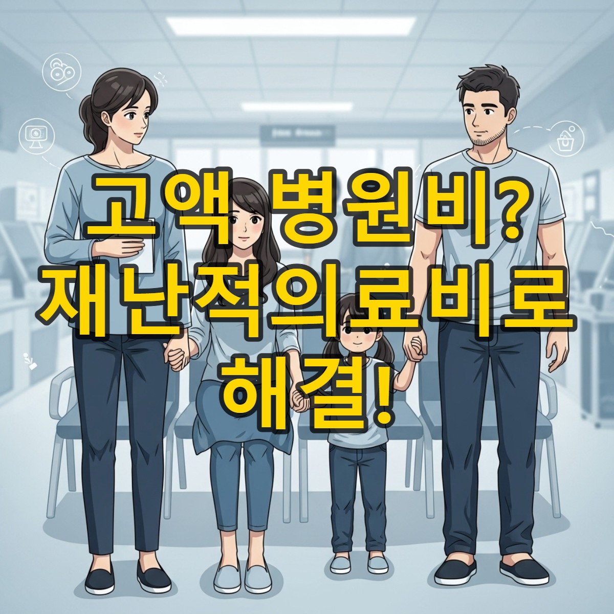 고액 의료비로 힘들어하던 가족이 재난적의료비 지원을 받아 안도하는 모습.