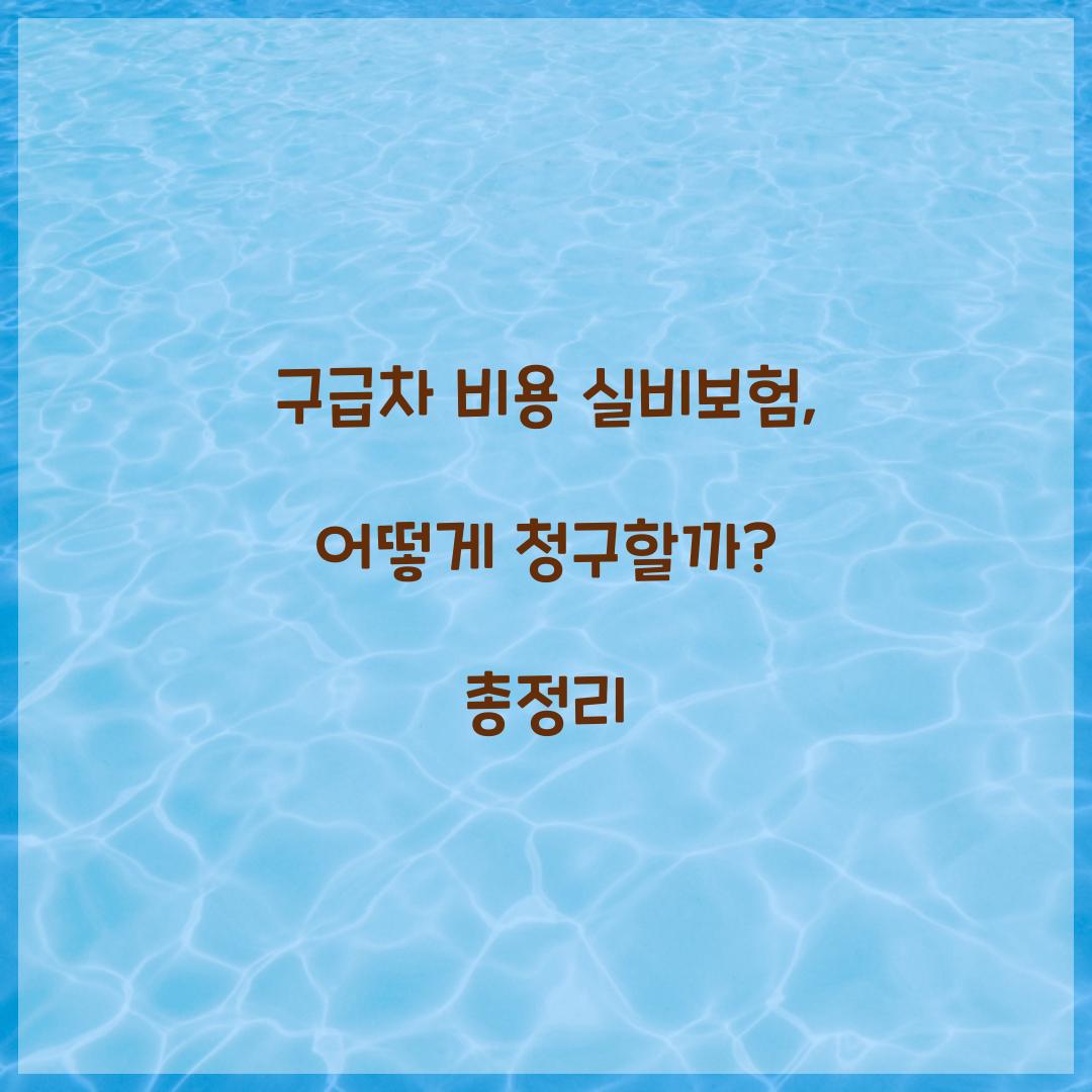 구급차 비용 실비보험