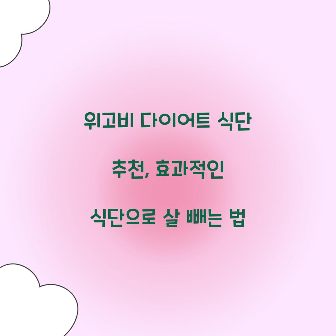위고비 다이어트 식단 추천