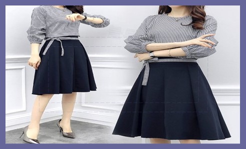 블라우스와 매치되는 플레어 스커트 코디 8가지