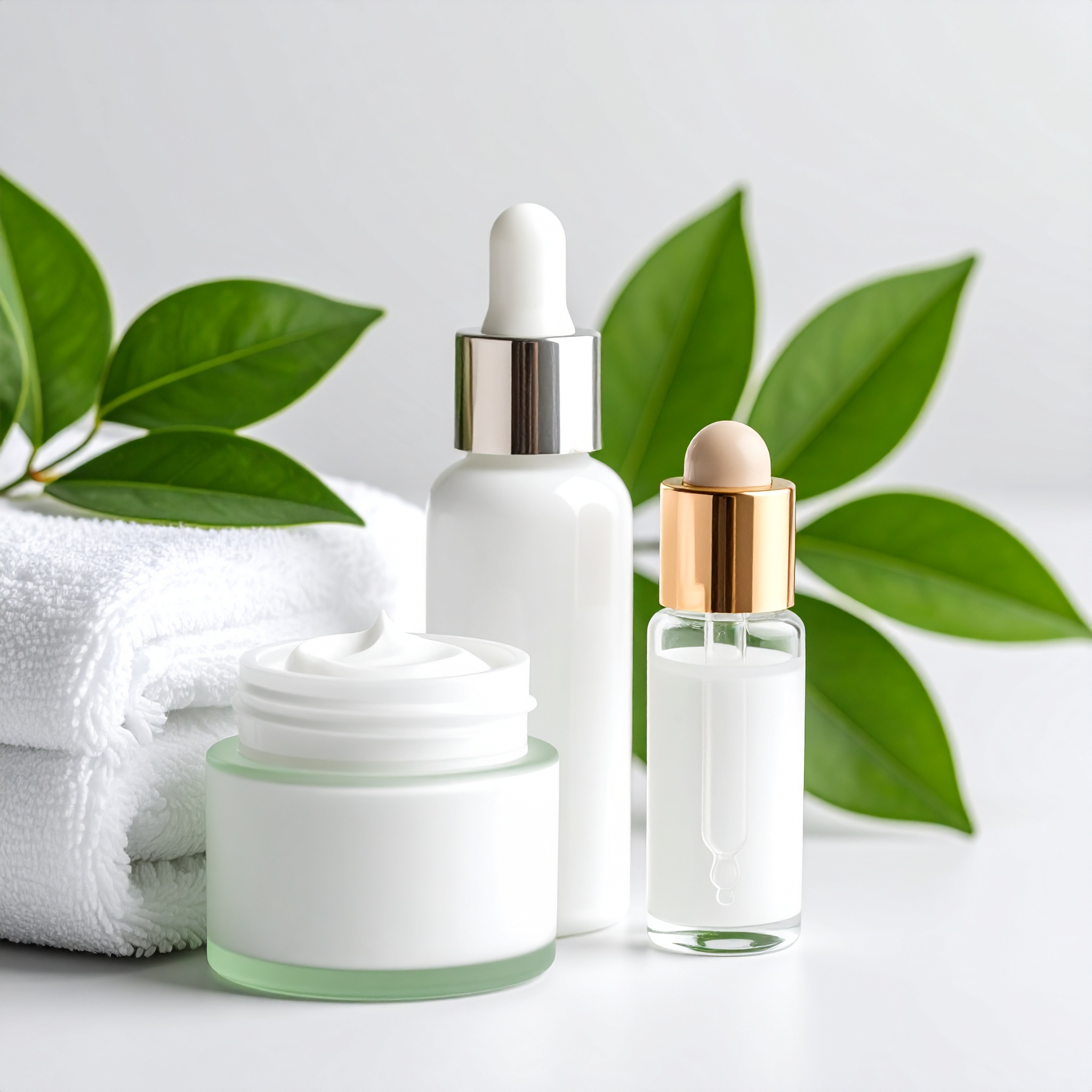 라벨이 없는 화장품3개