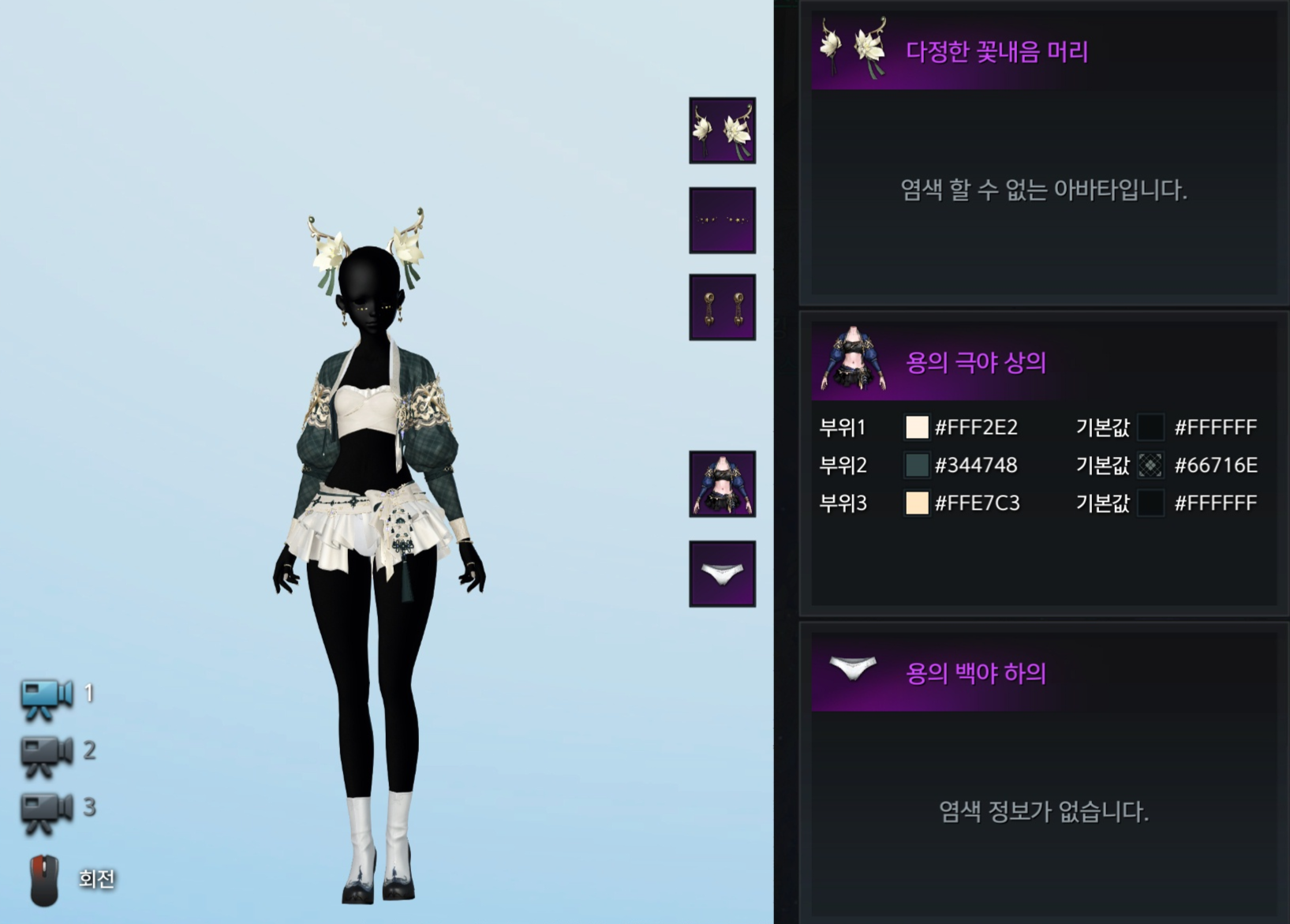 용의 극야 염색 코드