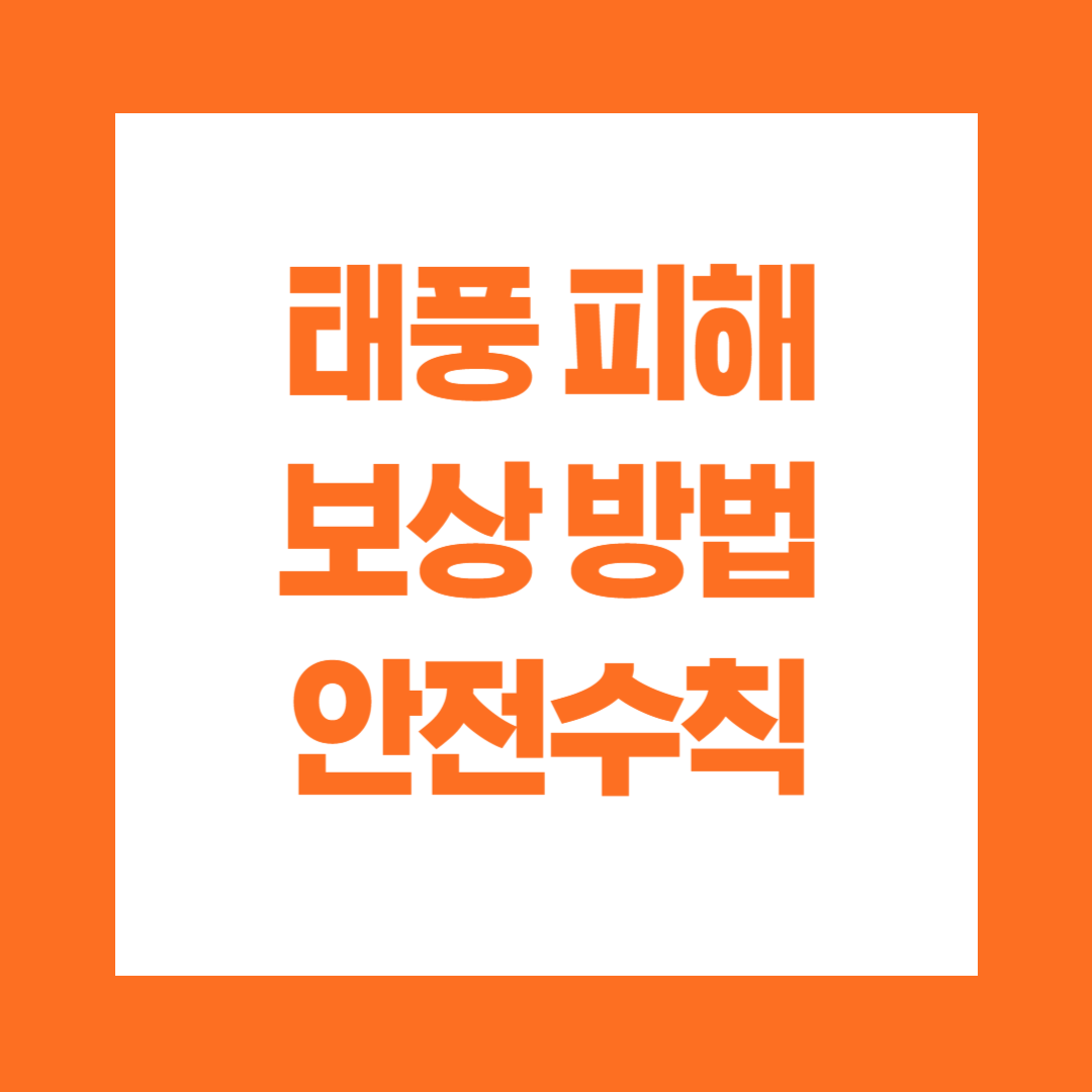 태풍 피해 보상방법 안전수칙