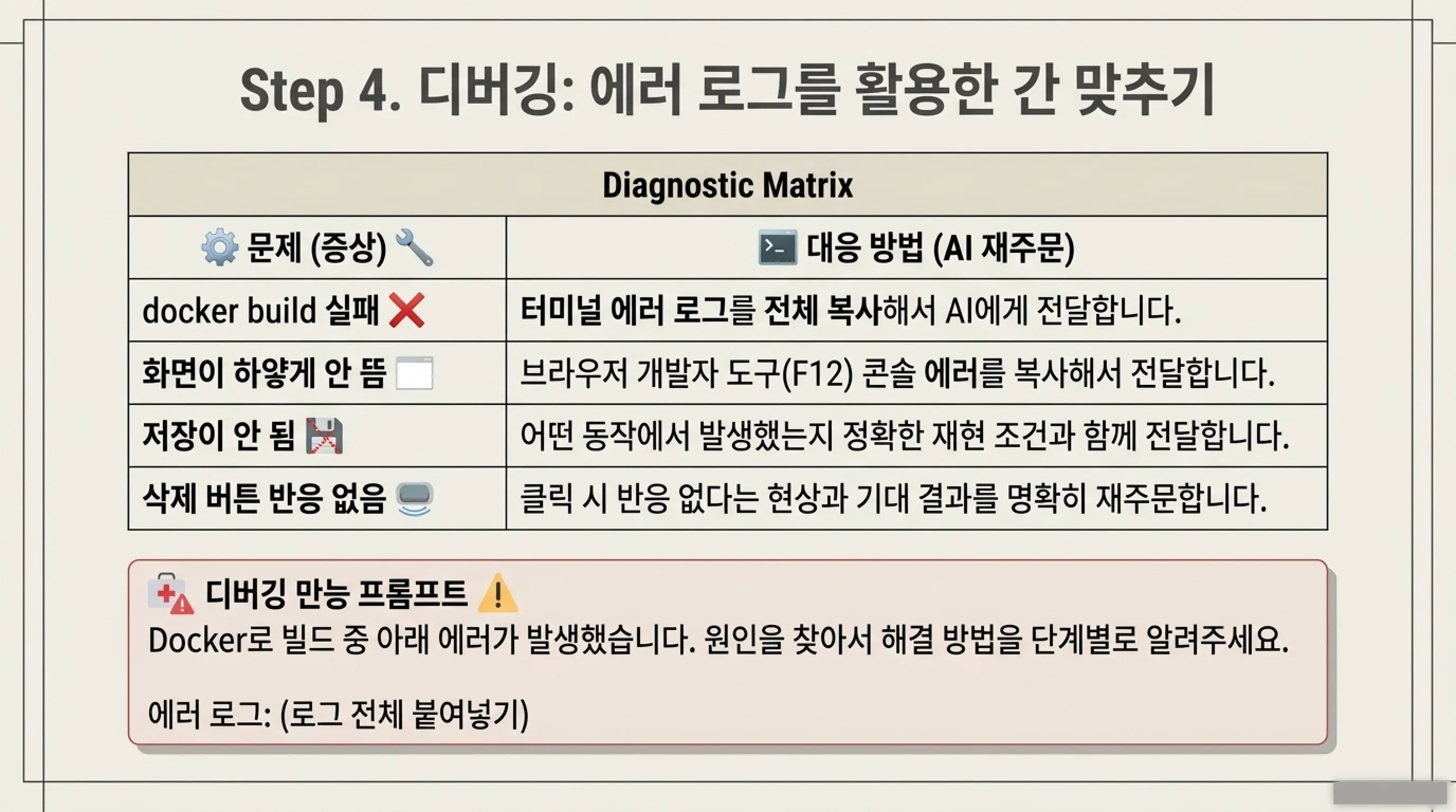 바이브코딩 실습 프로젝트 4단계: 디버깅 — 재주문 넣기
