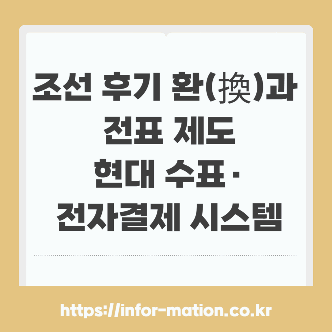 조선후기 환 전표 제도, 현대 수표, 전자결제 시스템, 역사와 현재