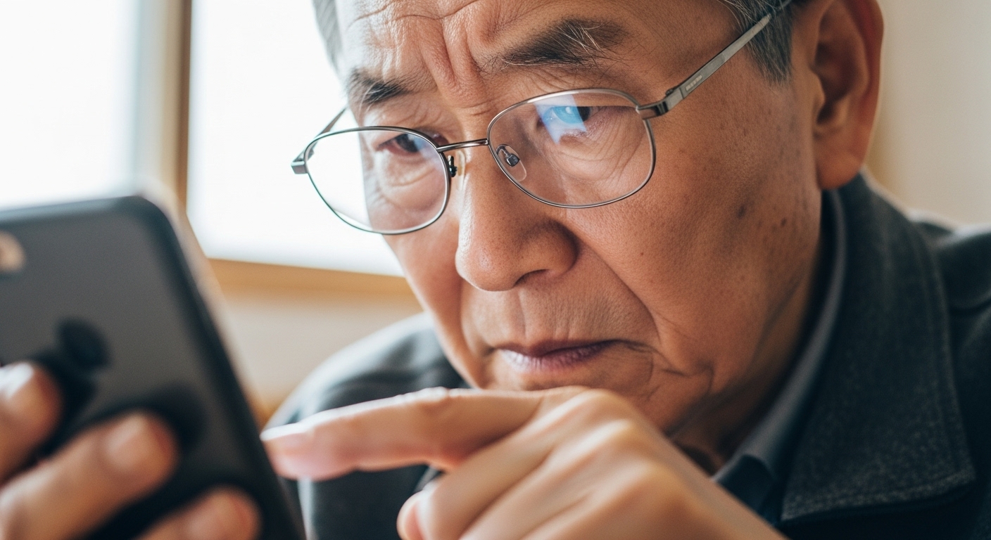 처음으로 카카오톡 메시지를 보내는 70대 할아버지