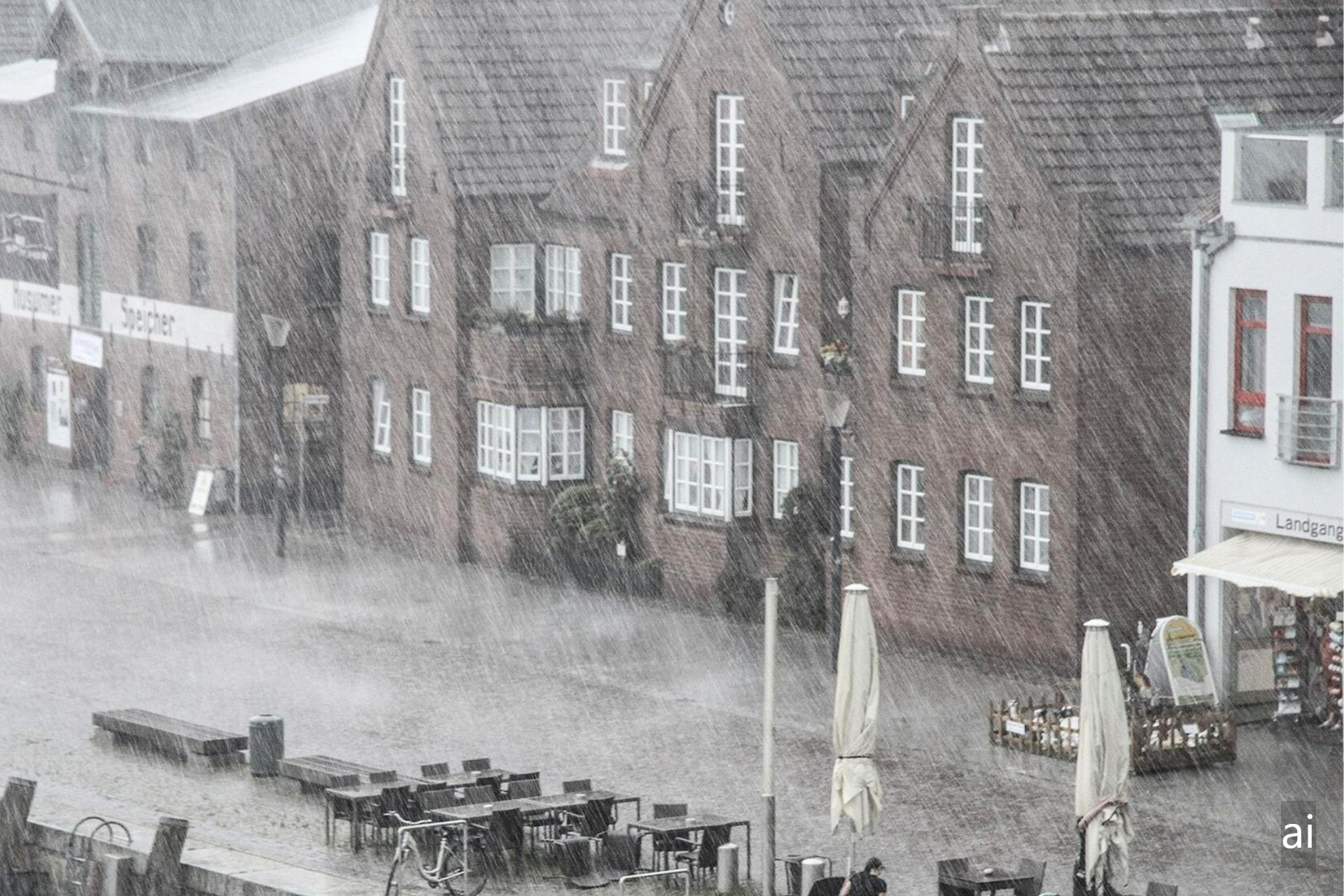 비 내리는 마을