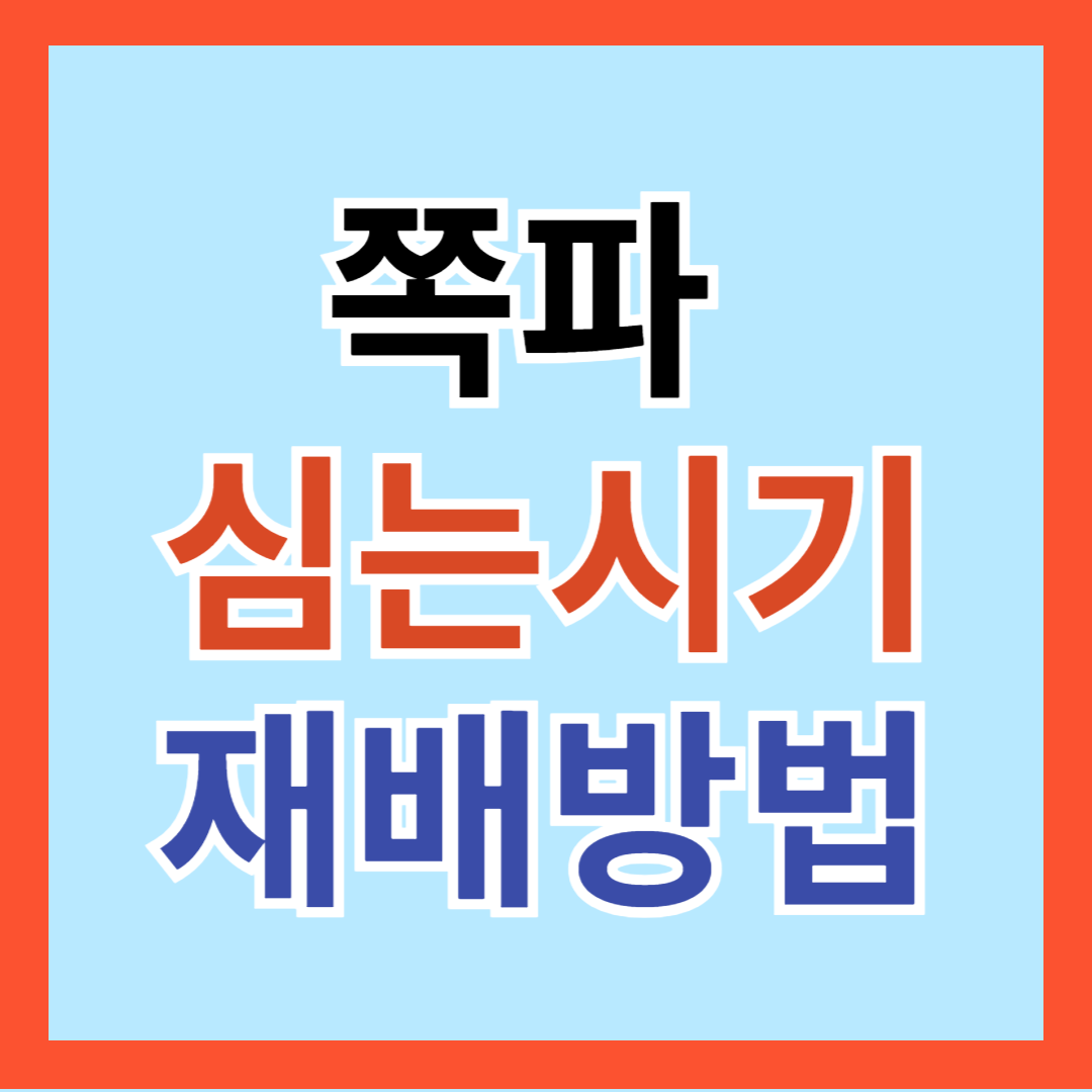 쪽파 재배 방법, 키우기, 씨 심는 시기, 파종 시기, 수확시기