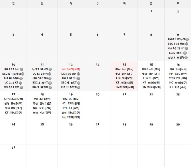 2024년시즌 프로야구 경기일정 시범경기 이벤트 개막날짜 중계권