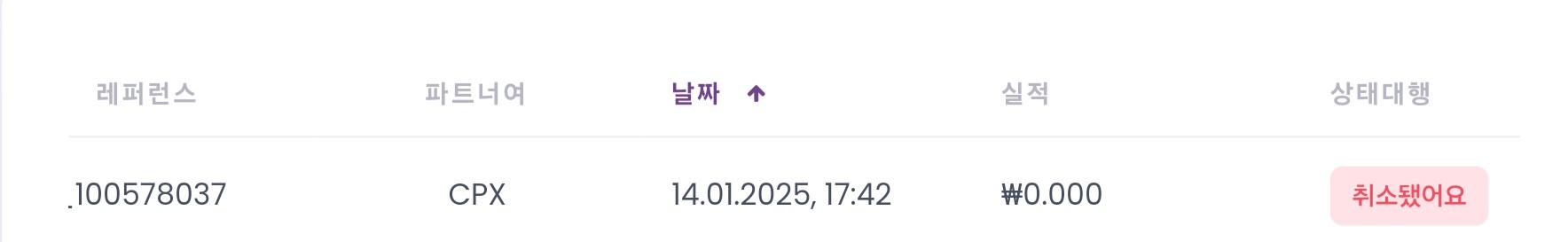 설문조사가 취소되는 경우 예시