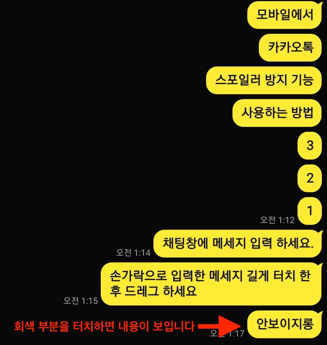 모바일에서 카톡 스포방지 기능 사용법_5