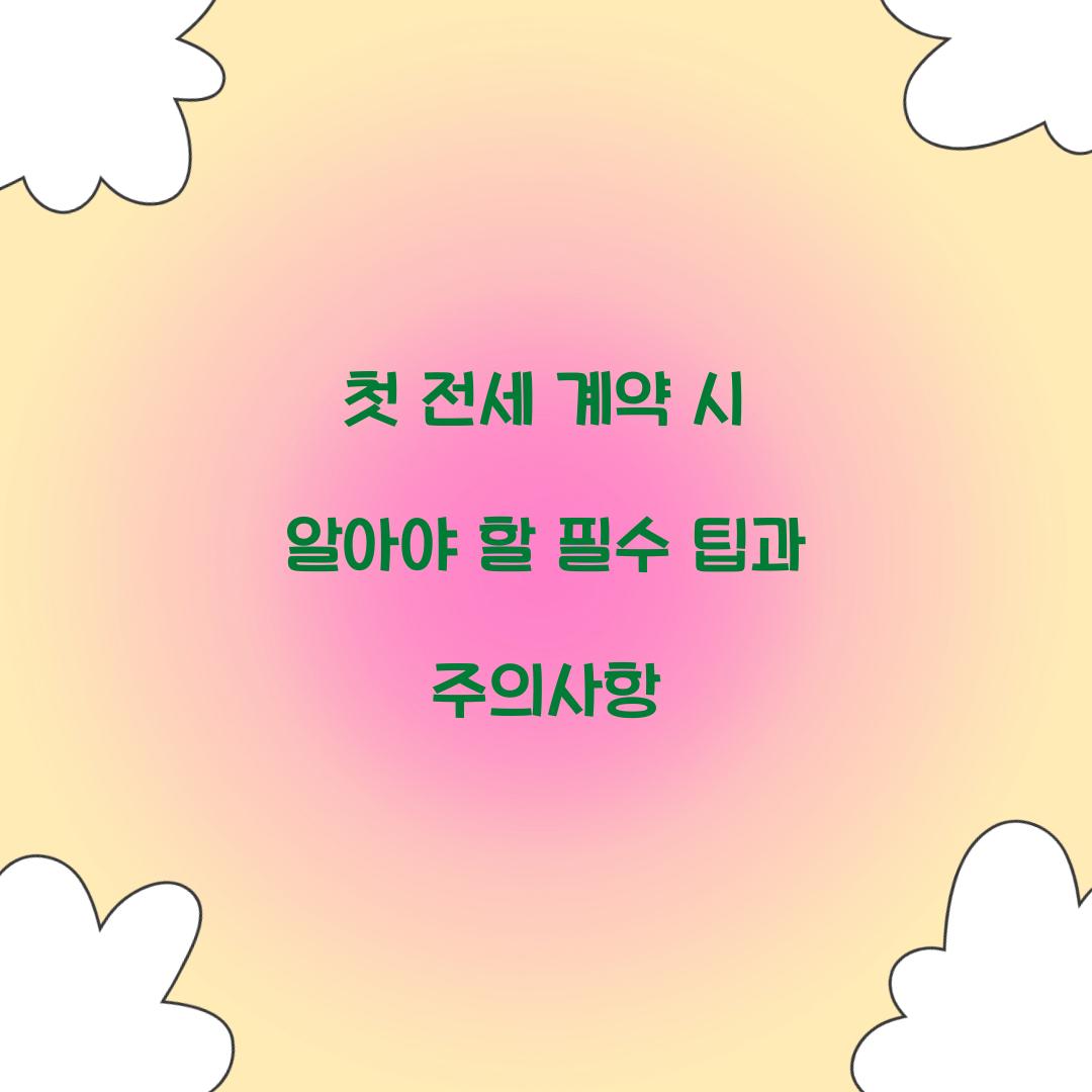 첫 전세 계약