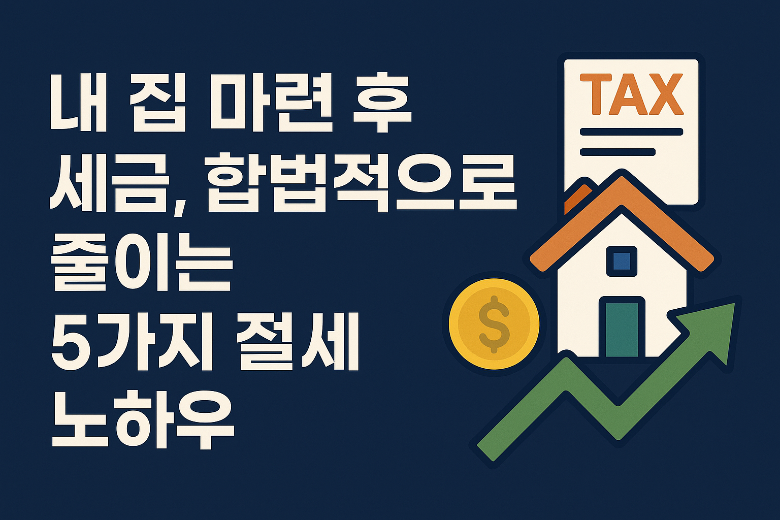 내 집 마련 후 세금, 합법적으로 줄이는 5가지 노하우