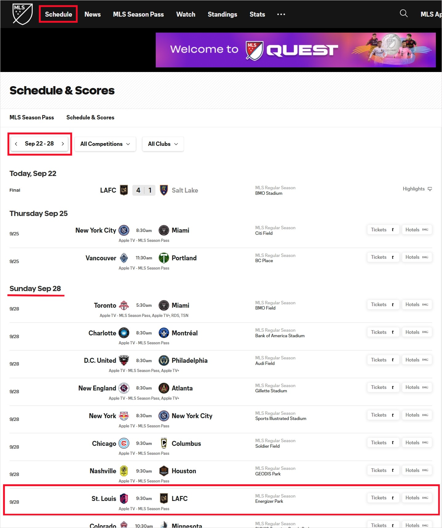 Schedule 페이지
