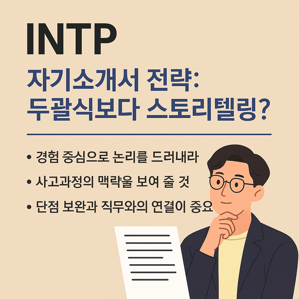 INTP 자기소개서 전략: 두괄식보다 스토리텔링?