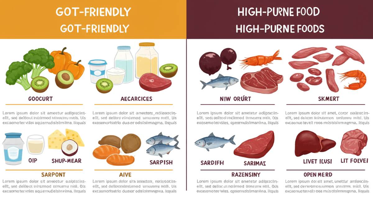 통풍 관리에 효과적인 식단 가이드: 피해야 할 음식과 추천 식품