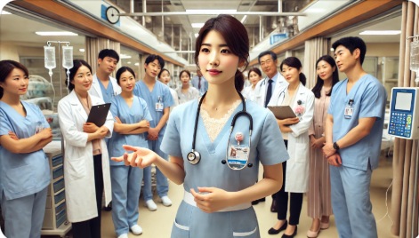 중간관리자 간호사의 밝고 따뜻한 모습