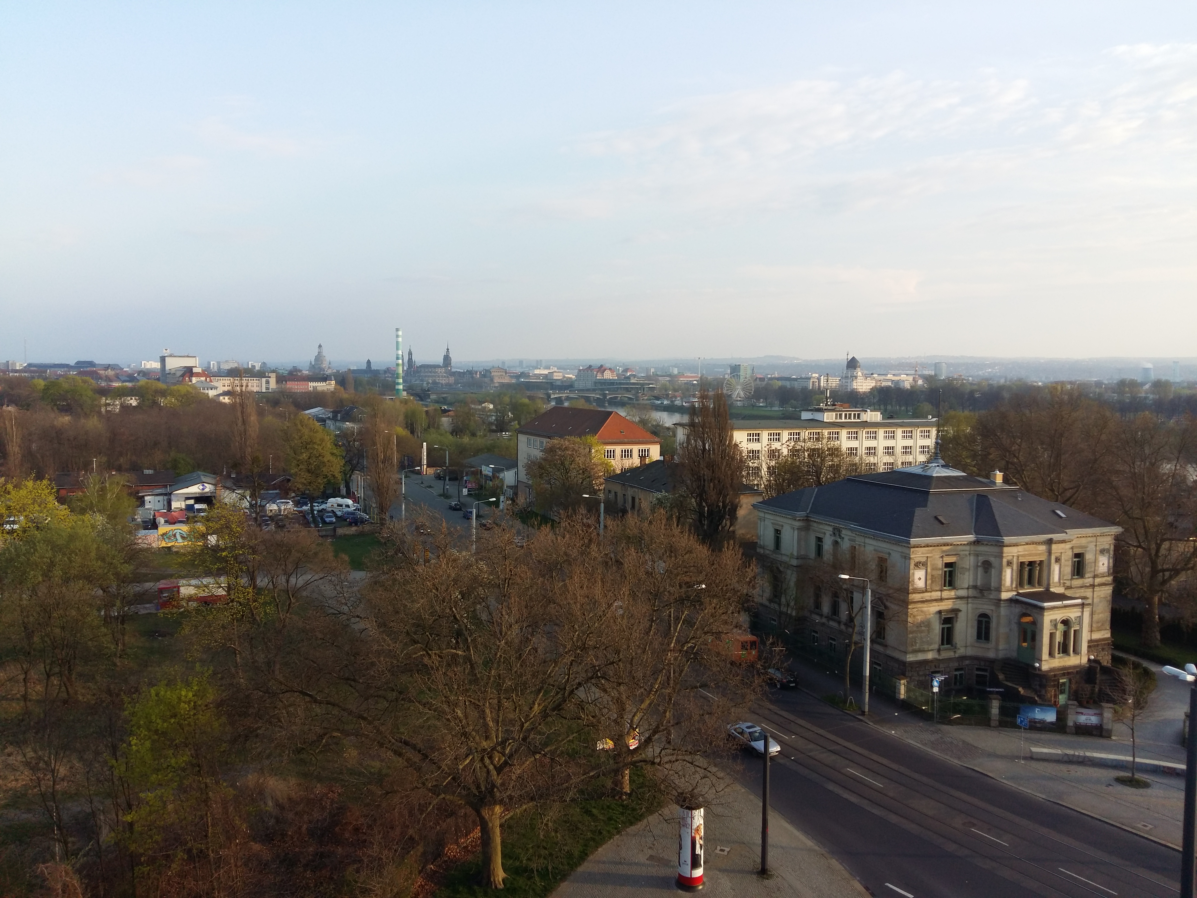 독일 드레스덴 지붕 위에서 바라본 츠빙거 궁전, 프라우엔 교회, 젬퍼 오페라 하우스