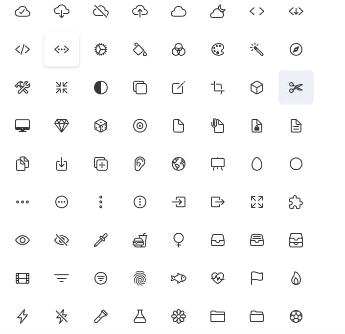 ionicons무료아이콘제공클라우드지구다이아몬드가위박스