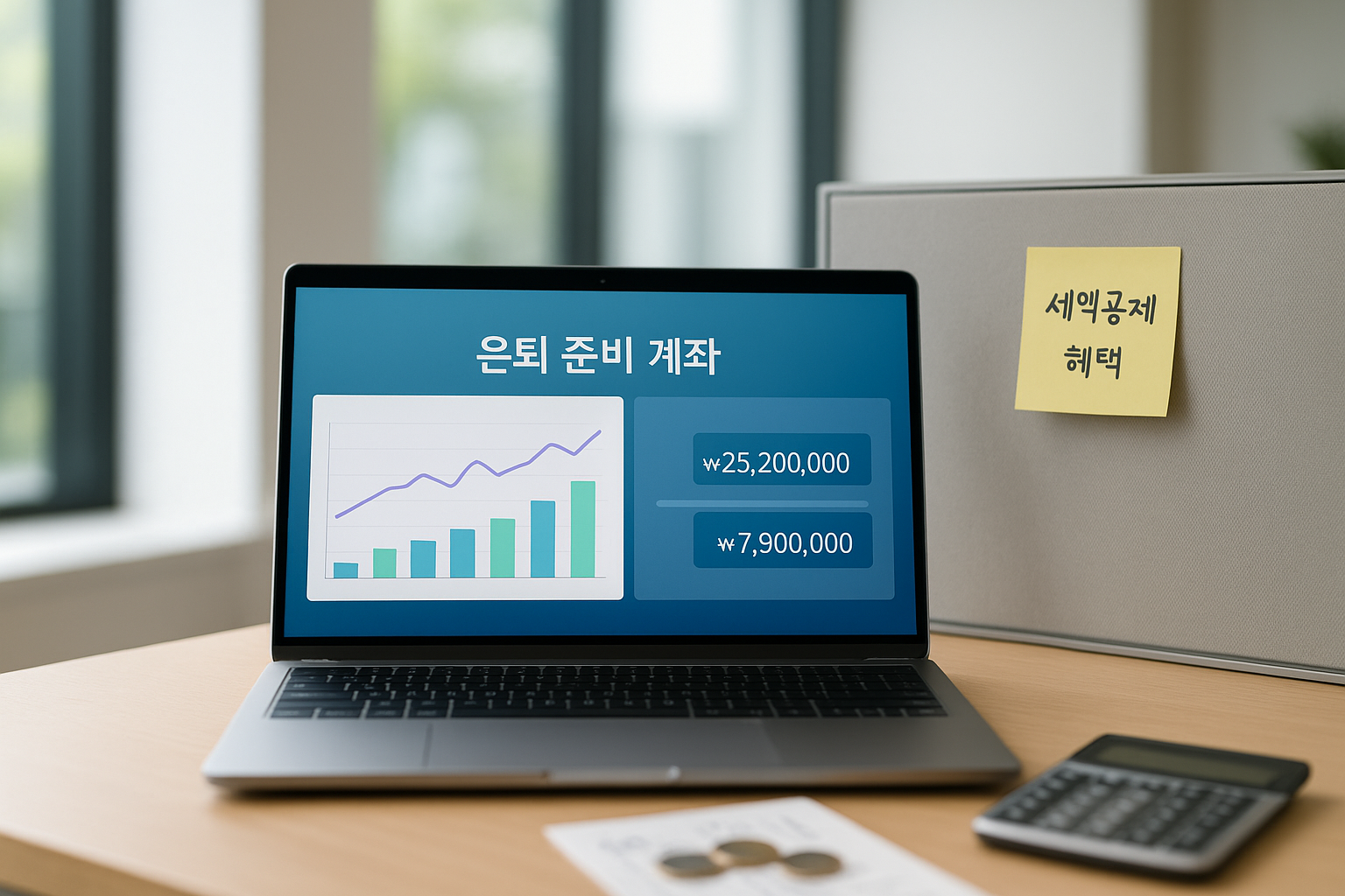 연금저축과 IRP 계좌를 통해 세액공제 혜택을 확인하는 장면