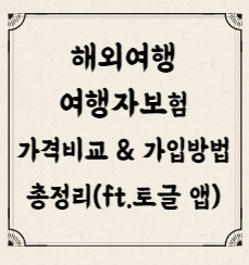 여행자 보험 가격 비교