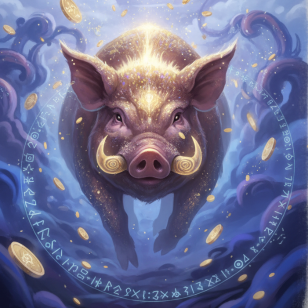 똥 묻은 황금 돼지가 집안으로 들어오는 꿈 해몽 이미지