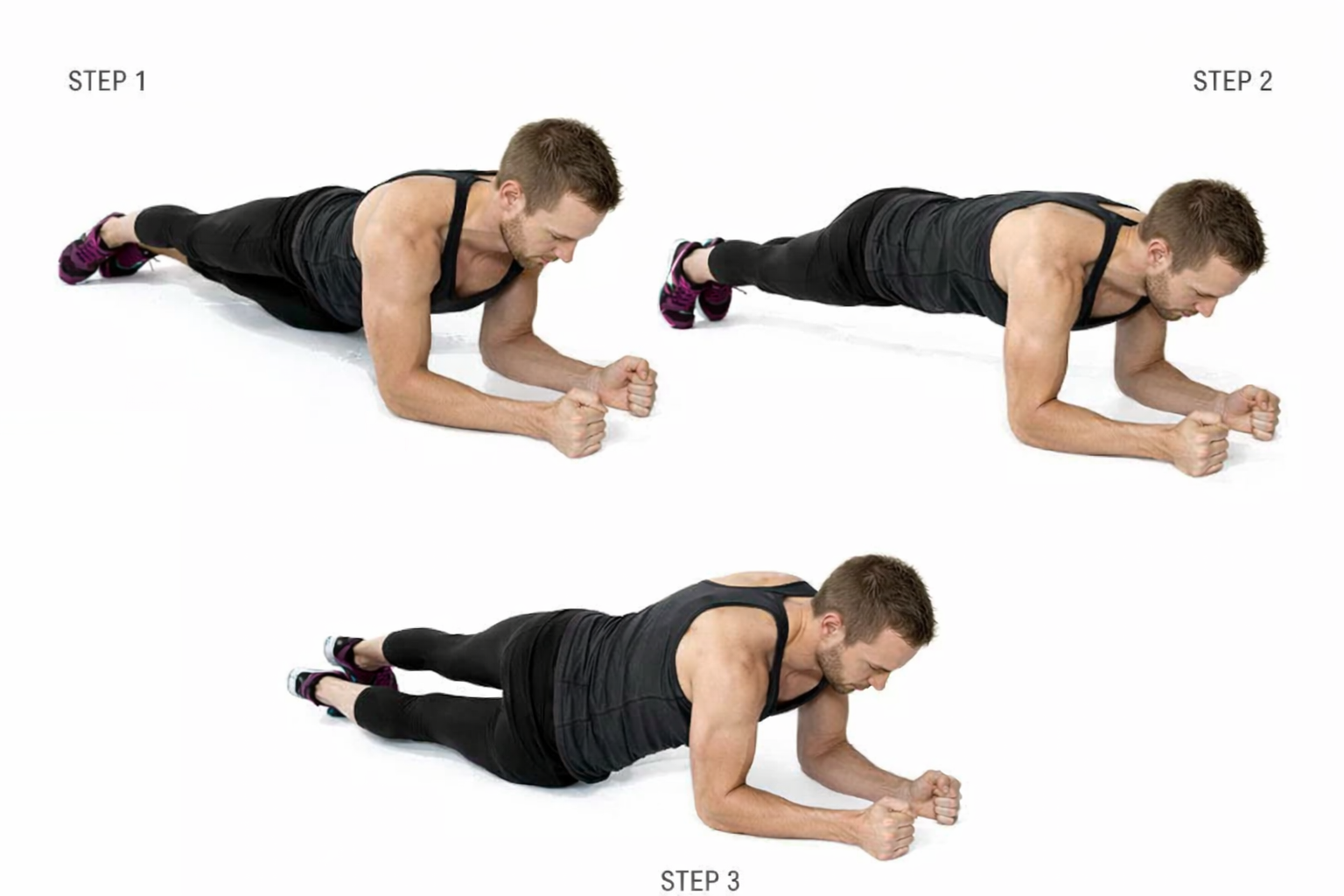 플랭크 힙딥 동작