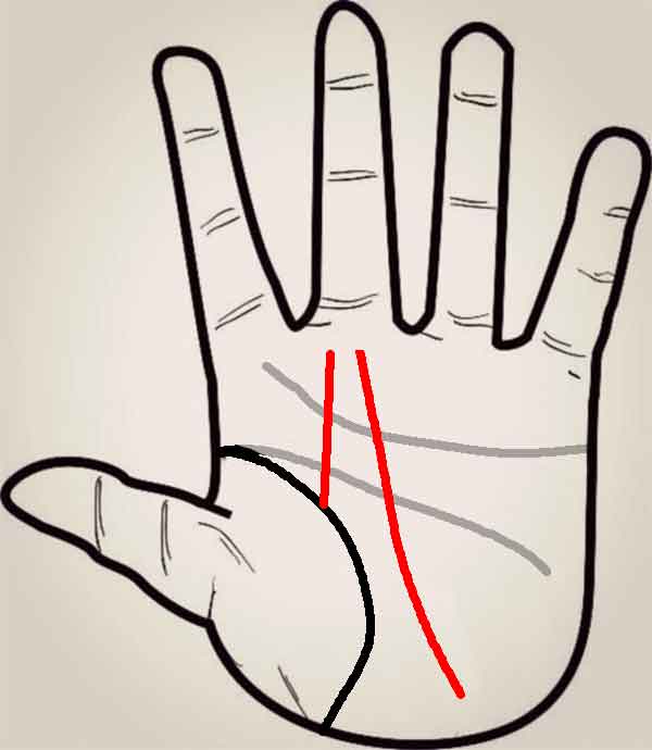 운명선 - 2개인 경우