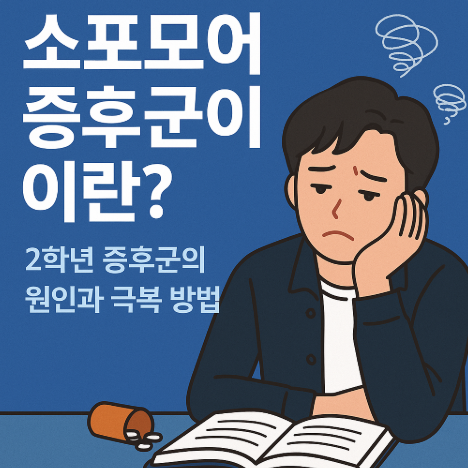 소포모어 증후군이란?, 2학년 증후군의 원인과 극복 방법 (이미지 챗지피티)