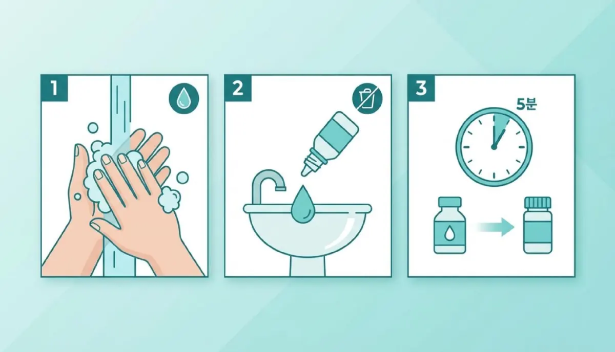Optimal eye care routine involving cleansing and proper administration