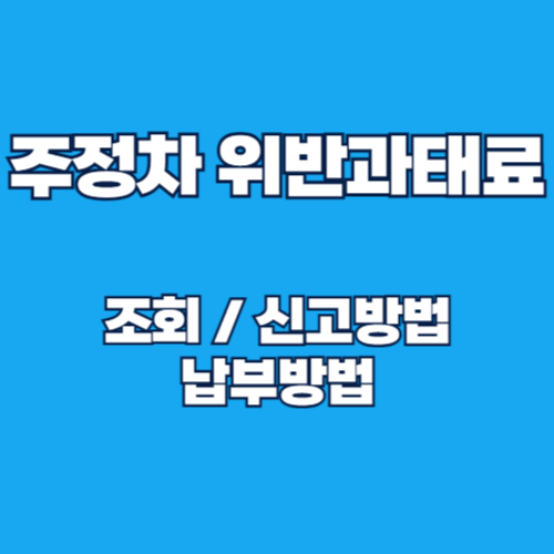 주정차 위반 과태료 조회 및 신고 방법, 과태료 납부 방법 총정리