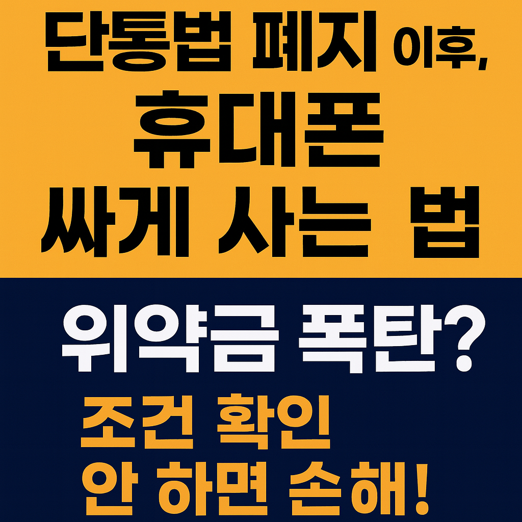 단통법 폐지 이후, 싸게 사는 법과 위약금 주의사항 총정리