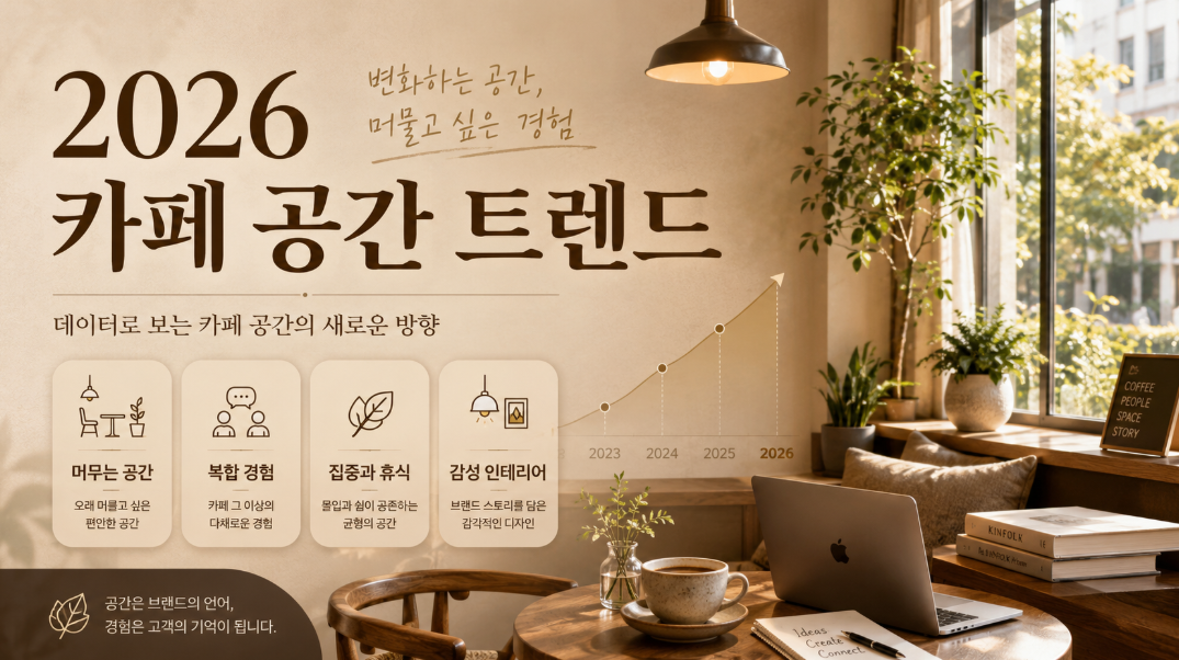 2026 카페 공간 트렌드와 머물기 좋은 카페 분위기를 보여주는 썸네일 이미지