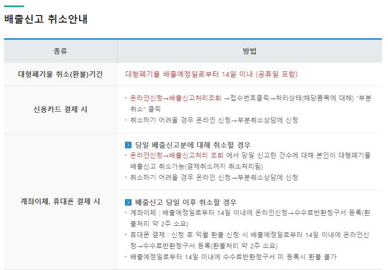 대형폐기물 스티커 취소