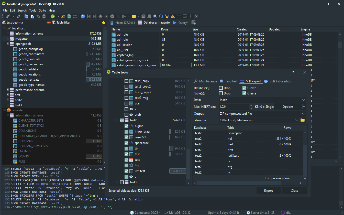 이해를 돕는 HeidiSQL 툴 화면 이미지