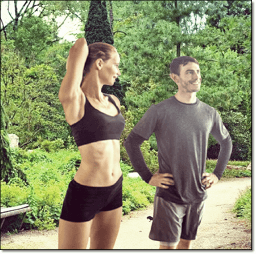 아침 운동하는 사람들