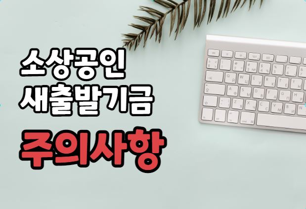 소상공인 새출발기금 주의사항