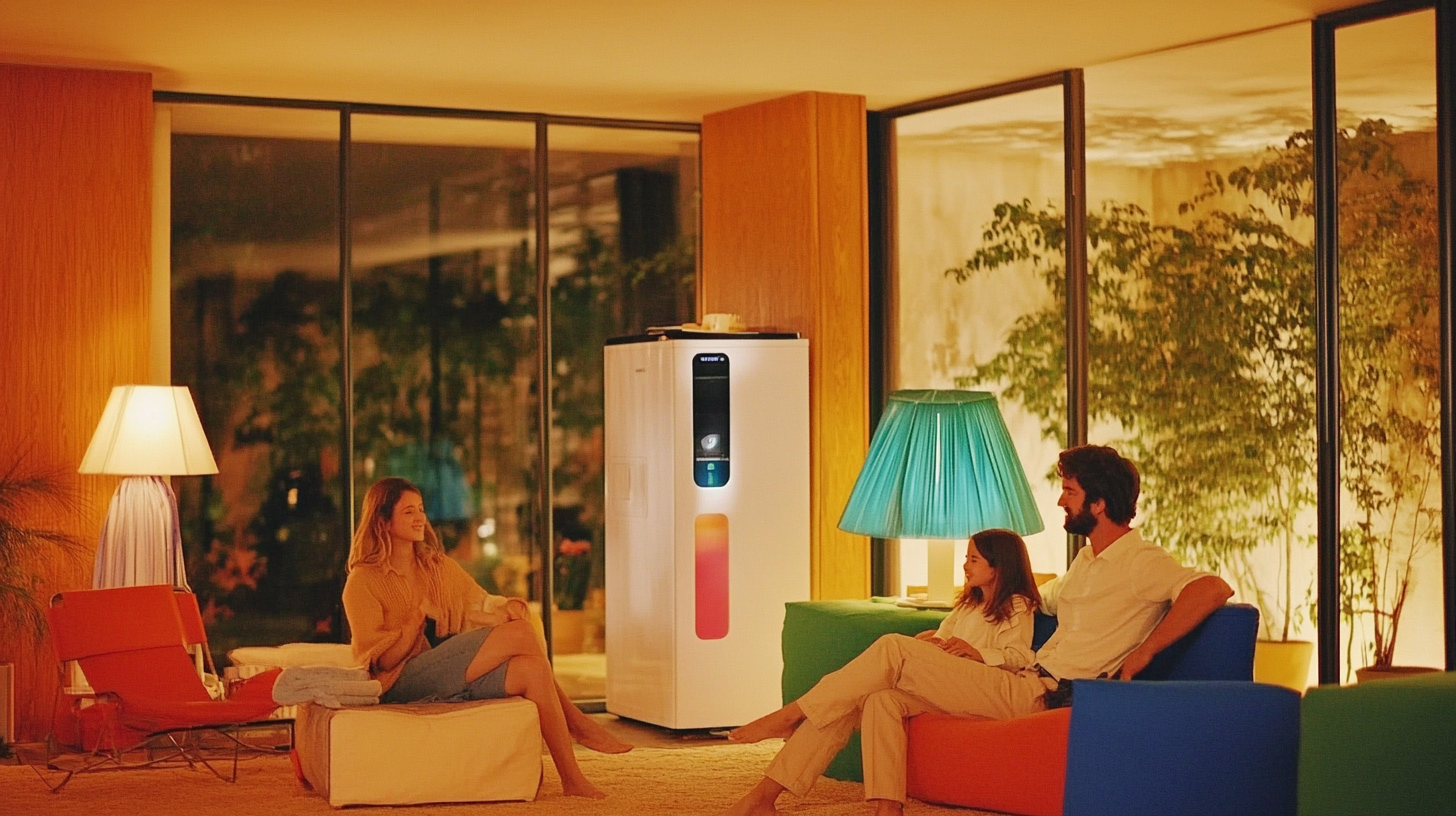 가족이 함께 휴식하는 공간에서 삼성 워시타워가 저소음 설계로 작동 중인 모습으로, 소음에 대한 페이지 상단 강조된 이미지입니다.