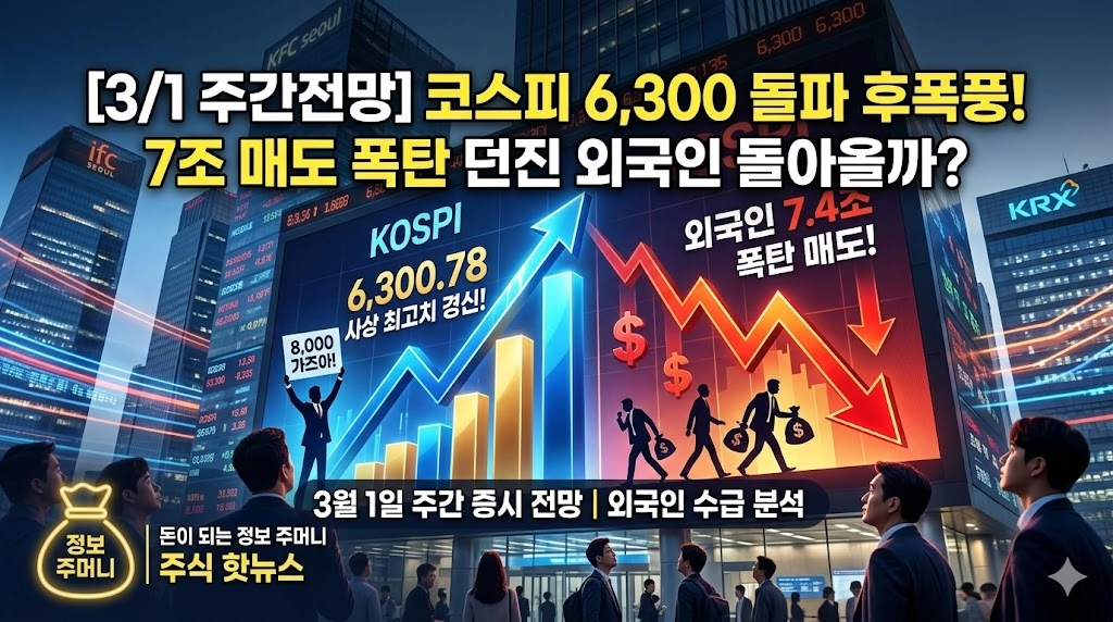 코스피 6,300 돌파 후폭풍! 7조 매도 폭탄 던진 외국인 돌아올까