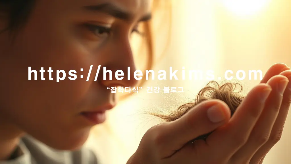 손바닥 위에 소복하게 쌓인 머리카락을 복잡한 감정으로 응시하는 남성.