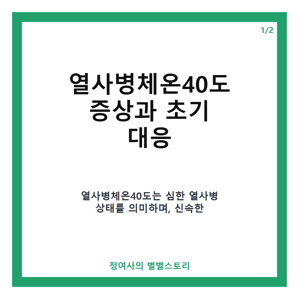 열사병체온40도 후기와 증상, 실제 경험으로 알아보는 열사병체온40도 대처법 카드뉴스 1