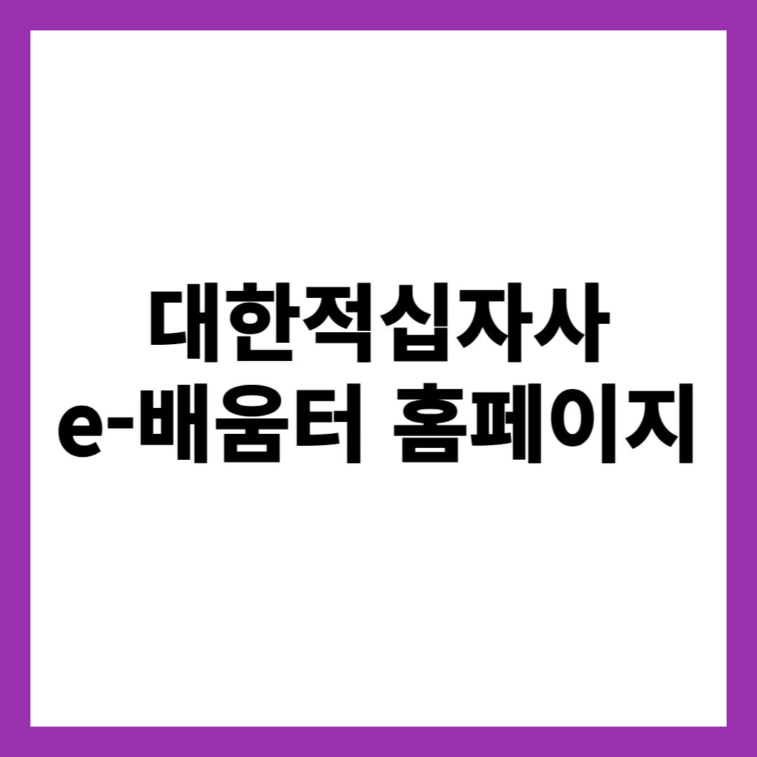 대한적십자사 e-배움터 홈페이지