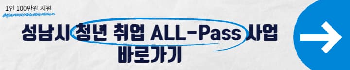 성남시 청년 취업 지원 사이트 안내