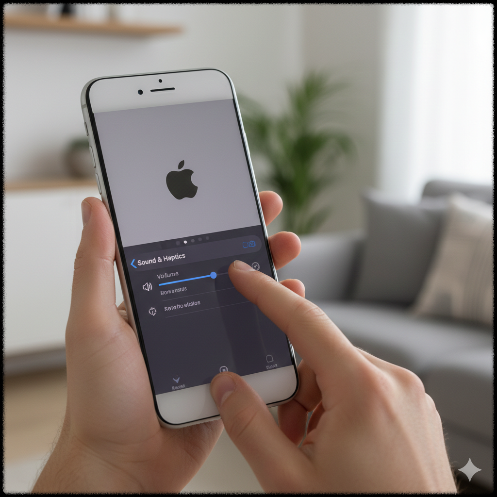 아이폰의 사운드 및 음량 설정 화면